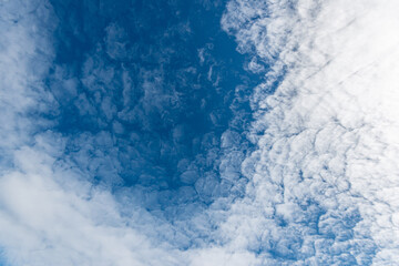 Cirrocumulus clouds formed on a warm summer day..