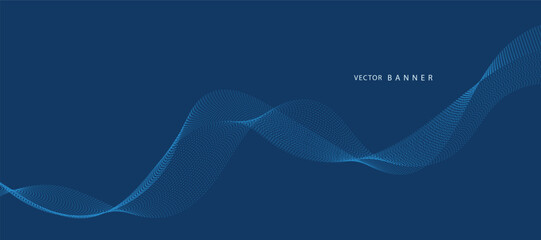 Lines for the background. Blue stripes on a blue background. Set of wavy lines. Multiple line waves. Creative line art. Blue waves with lines. Vector waves set. Curved wavy line, smooth stripe.