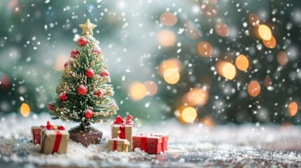 Small Christmas Tree on Table, Festive Holiday Decor in a Compact Space