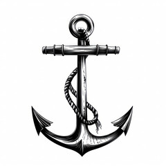 a drawing of an anchor in black and white.