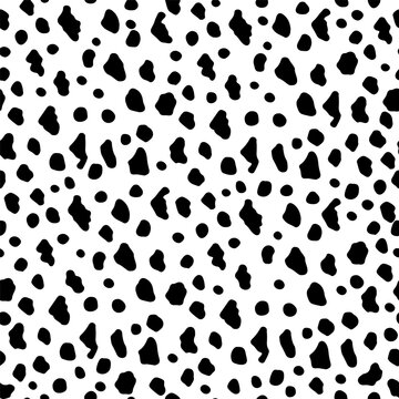 Seamless pattern with hand drawn spot shapes. Cow skin pattern vector illustration.