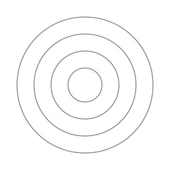 Polar grid of 3 concentric circles. Circle diagram divided on three equal segments. Blank polar graph paper. Wheel of life or habits tracker. Vector illustration. - obrazy, fototapety, plakaty