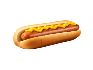 a hot dog with mustard on it