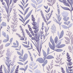 Lavender pattern, seamless floral background.