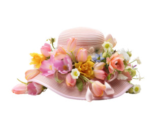 a hat with flowers on it