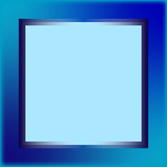 Obraz premium Blue-blue mirror frame on white background