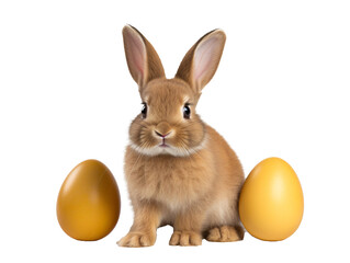 Fototapeta na wymiar a rabbit with two eggs
