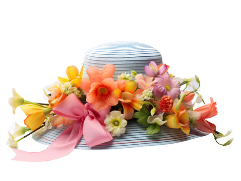 a hat with flowers on it