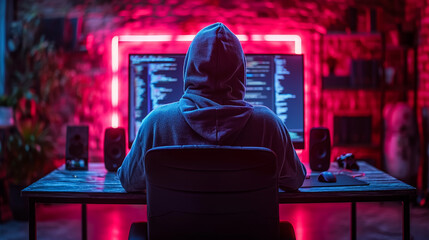 dark web hooded hacker cyber war concept - obrazy, fototapety, plakaty