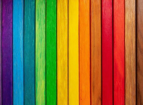 Wooden rainbow LGBT background