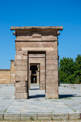 Fototapeta na wymiar Temple of Debod is an ancient Egyptian temple rebuilt in the center in Madrid, Spain