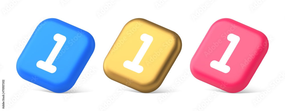 Poster one number button finance counting panel keyboard user interface 3d realistic isometric icon
