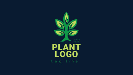 Plant logo design. Leaves of trees and plants. Leaves icon. green leaf. Elements design for natural, eco, bio, vegan labels. Vector illustration.