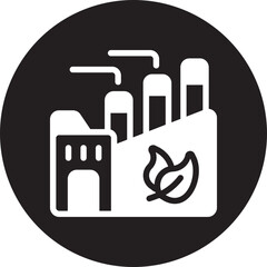 green factory glyph icon