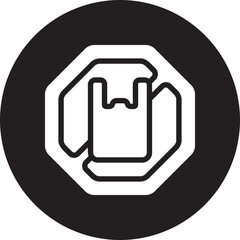 no plastic bags glyph icon