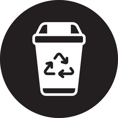 recycle bin glyph icon
