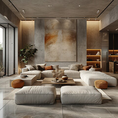 luxury cream color good lighting apartment suite lounge