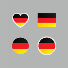 Set of germany flag design vector collection isolated
