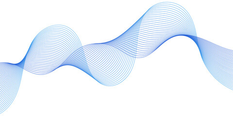 Abstract background with waves for banner. Web banner size. Vector background with lines. Element for design isolated on white. Blue. Water, ocean. Winter, Christmas