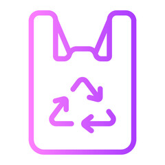 Recycled Plastic Bag gradient icon