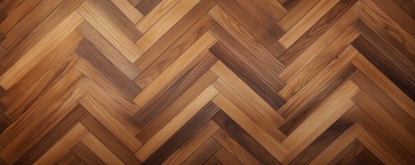 Jet oak wooden floor background. Herringbone pattern parquet backdrop