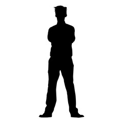 silhouette of businessman