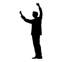 silhouette of businessman