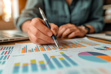 Professional Analyzing Financial Graphs with Pen