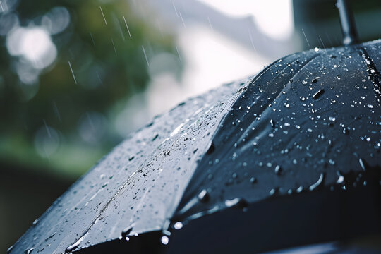 Eleganter Schutz im Regen: Ein Regenschirm trotzt den Regentropfen, eine stilvolle Szene, die den Schutz vor N&auml;sse mit &Auml;sthetik vereint