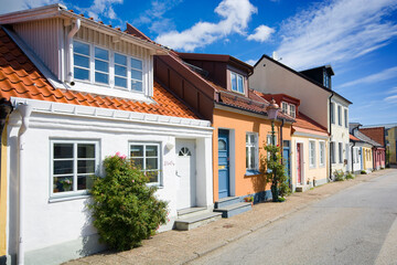 Fototapeta na wymiar Colorful houses in Ystad, Sweden
