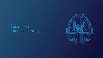 Banner with Artificial Intelligence in 2024