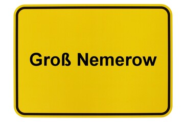 Illustration eines Ortsschildes der Gemeinde Groß Nemerow in Mecklenburg-Vorpommern