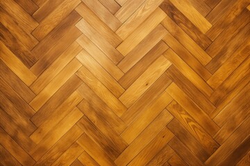 Gold oak wooden floor background. Herringbone pattern parquet backdrop