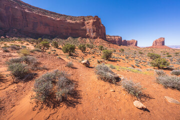 hiking in the monument valley, arizona, usa