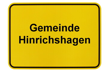 Illustration eines Ortsschildes der Gemeinde Hinrichshagen in Mecklenburg-Vorpommern