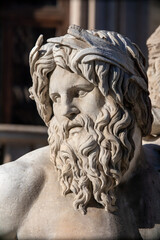 Die Statue des Ganges am Vierstr&ouml;mebrunnen in Rom Italien.