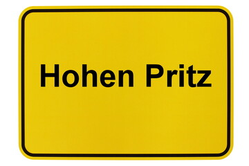 Illustration eines Ortsschildes der Gemeinde Hohen Pritz in Mecklenburg-Vorpommern