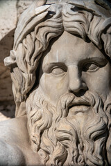 Closeup von Ganges am Vierstr&ouml;mebrunnen in Rom 