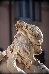 Die Statue des Ganges am Vierstr&ouml;mebrunnen in Rom Italien.