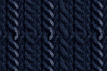 Cozy and comforting seamless pattern featuring a warm and inviting knit sweater texture in a soft navy color