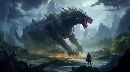 Poster landscape with dragon © Sabrina