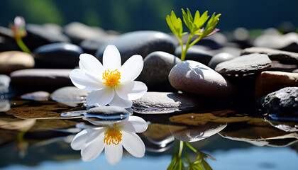 Freshness and beauty in nature, a tranquil scene generated by AI