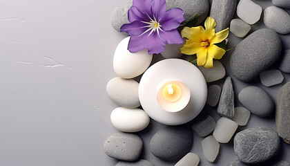 Relaxation and harmony in nature smooth stone generated by AI