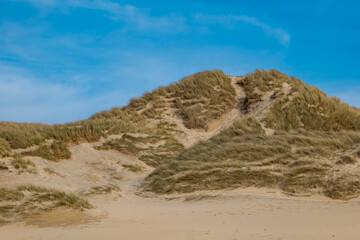 Sand dunes of Eoropie Beach on the Isle of Lewis, Scotland in the Outer Hebrides