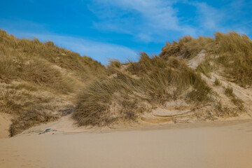 Sand dunes of Eoropie Beach on the Isle of Lewis, Scotland in the Outer Hebrides