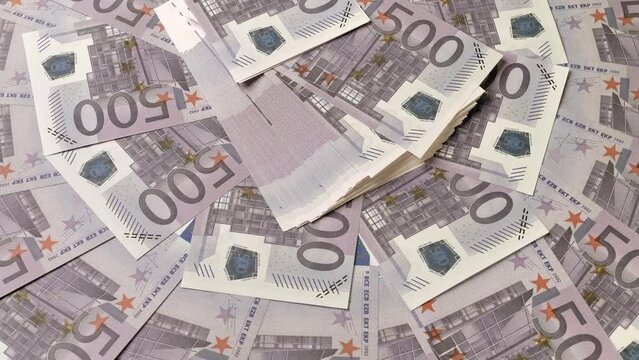 lots of euro banknotes spread out video