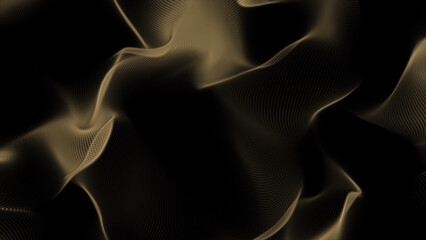 abstract waves background. Gray smoke on black. 