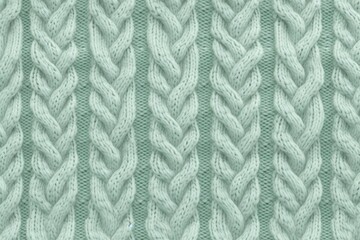 Cozy and comforting seamless pattern featuring a warm and inviting knit sweater texture in a soft mint color 