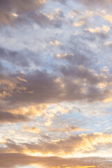 Orange Clouds and Blue Sky, Sunset Sky Copy Space