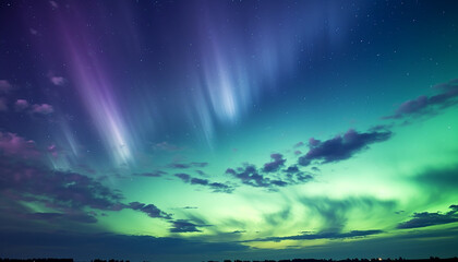 Majestic star trail illuminates dark night sky generated by AI